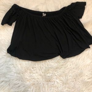 Black off the shoulder crop top